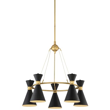 Kovacs Conic 5 Light 26" Wide Ring Chandelier with Steel Shades Honey Gold