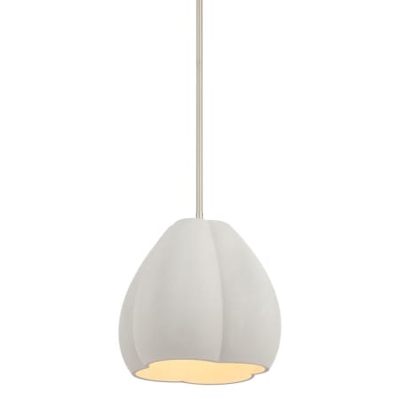 Kovacs Sima 1 Light 12" Wide Pendant with Natural Cement Tulip Bell Shade Burnished Nickel