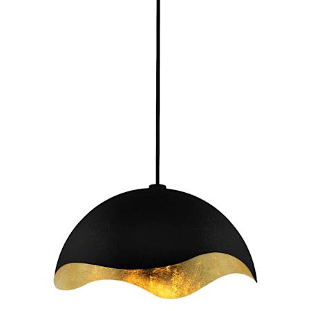 Kovacs Eclos 24" Wide Pendant Coal / Gold Leaf
