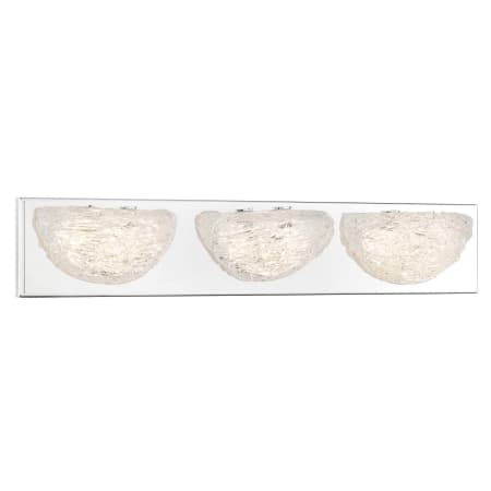 Kovacs Modern Ice 24" Wide LED ADA Vanity Light with Crackle Glass Shades Chrome