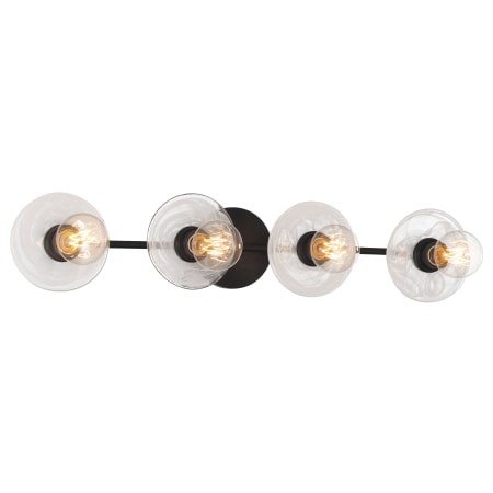 Kovacs Vapors 4 Light 32" Wide Vanity Light with Marble Swirl Glass Reflectors Coal