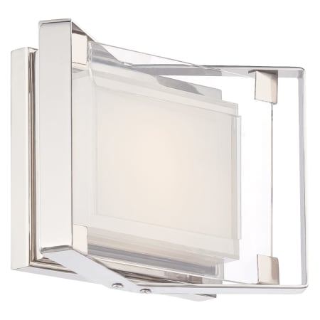 Kovacs LED Bath Art 10" Wide Integrated LED ADA Bathroom Sconce with Mitered White Glass Shade Polished Nickel