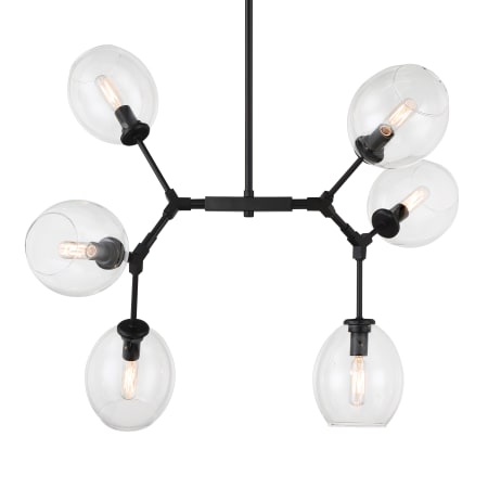Kovacs Nexpo 6 Light 34" Wide Abstract Chandelier Coal