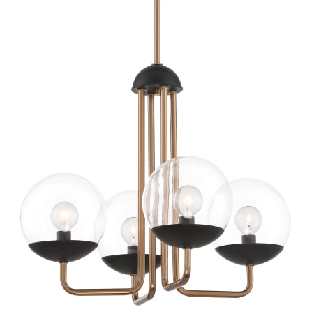 Kovacs Outer Limits 4 Light 19" Wide Chandelier Painted Bronze with Natural Bronze