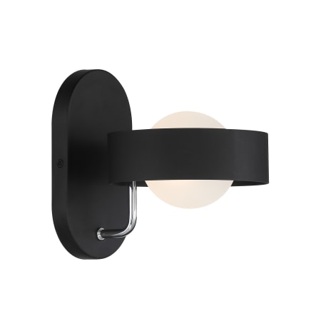 Kovacs Lift Off 6-1/2" Wide Bathroom Sconce with Etched Glass Shade Sand Coal / Polished Nickel