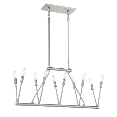 Kovacs Royalty 10 Light 32" Wide Linear Chandelier Brushed Nickel