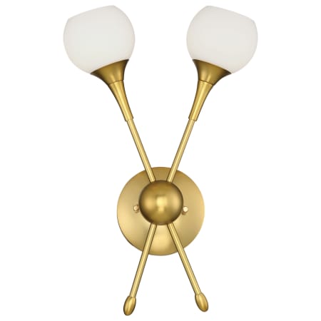Kovacs Pontil 2 Light 17" Tall Wall Sconce with Frosted Glass Shades Honey Gold