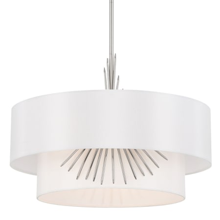 Kovacs Gramercy 3 Light 22" Wide Pendant with White Silk Shade Polished Nickel