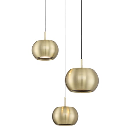 Kovacs Halo 13" Wide LED Multi Light Pendant Coal / Brushed Gold