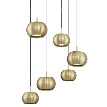 Kovacs Halo 21" Wide LED Multi Light Pendant Coal / Brushed Gold