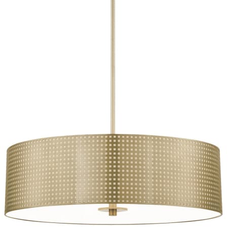 Kovacs Grid 4 Light 24" Wide Pendant Soft Brass