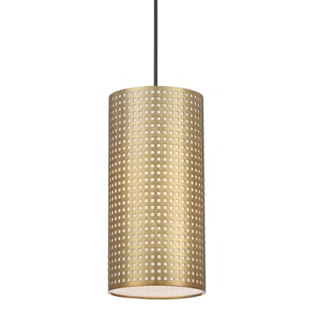 Kovacs Grid 6" Wide Mini Pendant Soft Brass