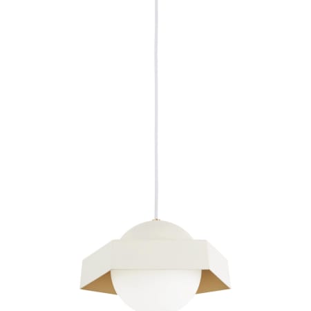 Kovacs Five-O 10-1/2" Wide 8w Integrated LED Pendant with Etched White Opal Glass Textured White / Gold Leaf