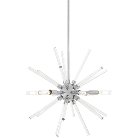 Kovacs Spiked 6 Light 18" Wide Pendant with Clear Glass Bar Accents Chrome