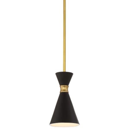 Kovacs Conic 1 Light 5-1/2" Wide Mini Pendant with Coal Steel Shade Honey Gold