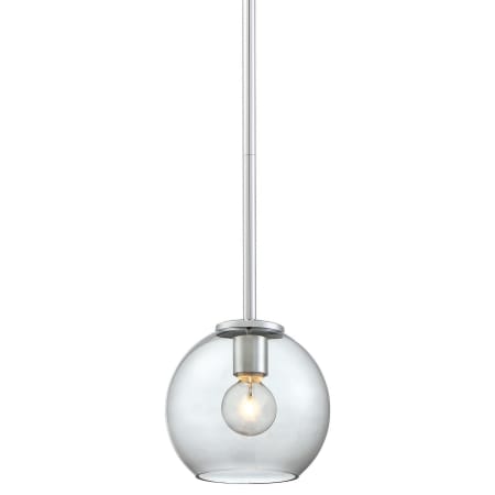 Kovacs Exposed 1 Light 6" Wide Mini Pendant with Tinted Smoke Glass Shade Chrome