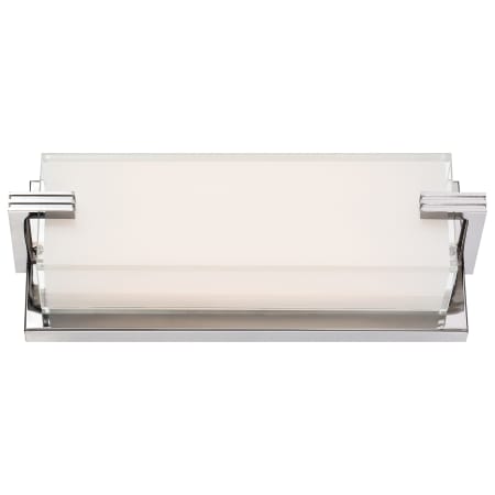 Kovacs Cubism 13" Wide Integrated LED ADA Bath Bar with Mitered White Glass Shade Chrome