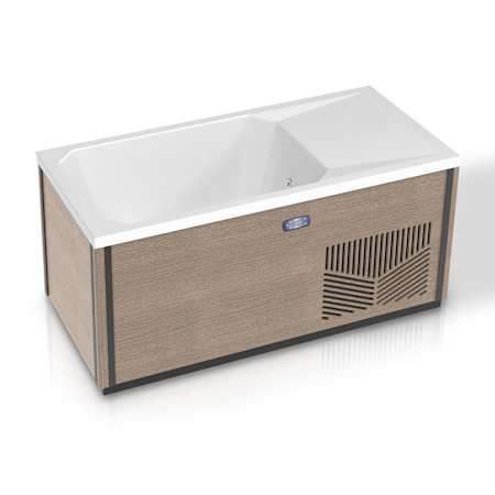 KPLUNGE Iroquois 67 " 1-Person Mono-Jet All-in-One Cold Plunge Ice Bath/Hot Tub with Built-in Chiller/Heater Chestnut