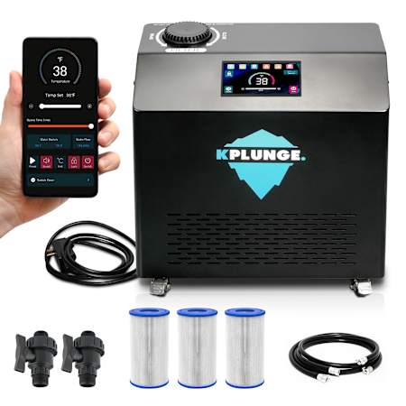 KPLUNGE Gale Cold Plunge Chiller and Heater- 3/4 HP with 38°F to 104°F Cooling and Heating, WiFi App Control, and Filter Black