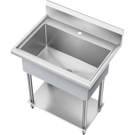 Kraus Standart Pro 32" Free Standing Single Basin Stainless Steel Utility Sink with Drain Assembly Stainless Steel