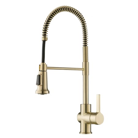 Kraus Britt Pull-Down Spray Kitchen Faucet with 3 Function Sprayer and High Arc Spout - Escutcheon Included Spot Free Antique Champagne Bronze