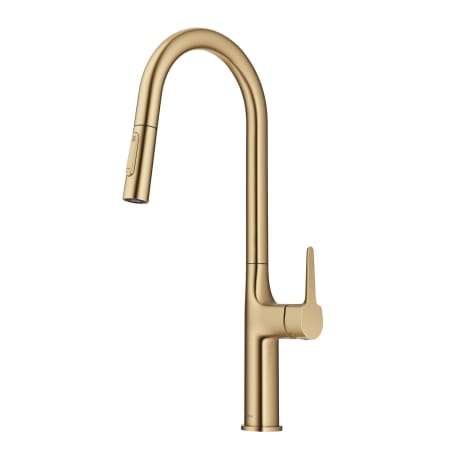 Kraus Oletto Tall Modern 1.8 GPM Pull-Down Single Handle Kitchen Faucet Brushed Gold