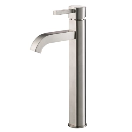 Kraus Single Hole Vessel Bathroom Faucet from the Ramus Collection Less Drain Assembly Satin Nickel