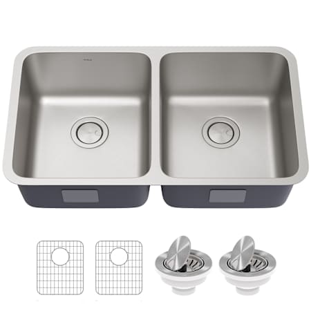 Kraus Dex 33" Undermount Double Basin Stainless Steel Kitchen Sink Stainless Steel