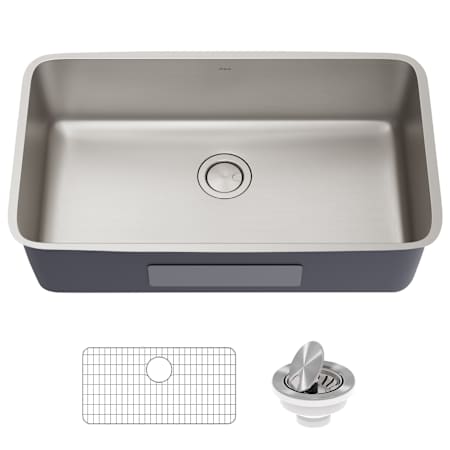 Kraus Dex 33" Undermount Single Basin 16 Gauge Stainless Steel Kitchen Sink Stainless Steel