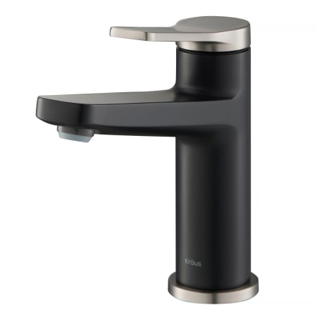 Kraus Indy 1.2 GPM Single Hole Bathroom Faucet Less Drain Assembly Spot Free Stainless Steel / Matte Black