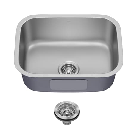 Kraus Premier 23” Undermount Single Bowl 18-Gauge Stainless Steel Kitchen Sink with Basket Strainer Stainless Steel