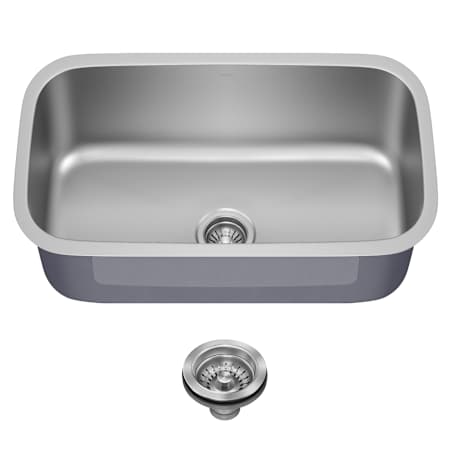 Kraus Premier 31 1/2” Undermount Single Bowl 18-Gauge Stainless Steel Kitchen Sink with Basket Strainer Stainless Steel