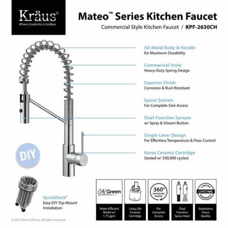 Kraus-KBU14E / KPF-2630-Kraus-KPF-2630-Kitchen Faucet Description