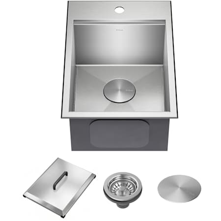 Kraus Kore 22" Drop In Single Basin Stainless Steel Kitchen Sink Stainless Steel