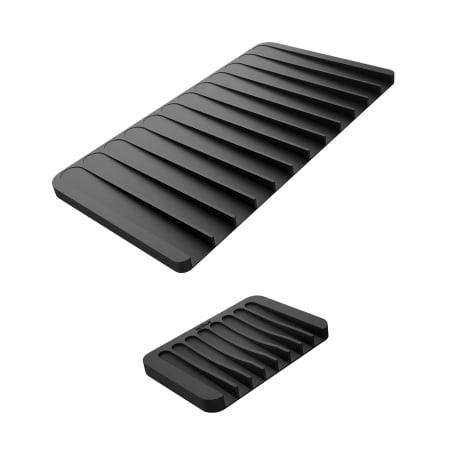 Kraus Self-Draining Silicone Dish Drying Mat and Silicone Soap Dish Holder Black