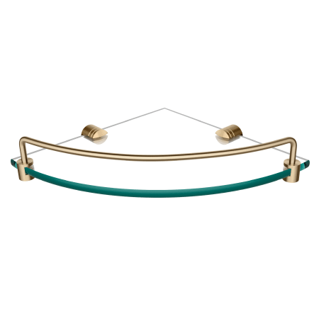 Kraus Elie 9" Brass and Glass Bathroom Shelf Brushed Gold