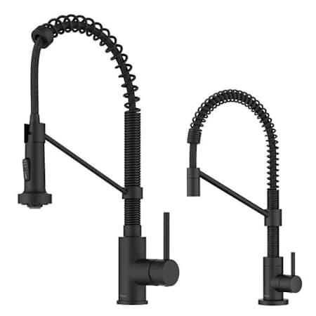 Kraus Bolden 1.8 GPM Single Hole Pull Down Kitchen Faucet and Water Filter Faucet Combo - Less Filter System Matte Black