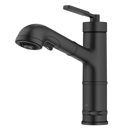 Kraus Allyn 1.8 GPM Single Hole Pull Out Kitchen Faucet Matte Black
