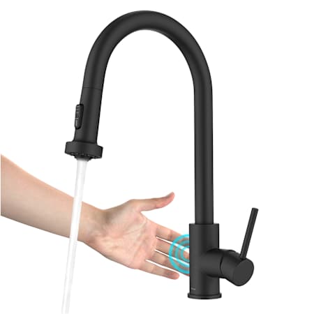 Kraus Bolden 1.8 GPM Single Hole Sensor Pull Down Kitchen Faucet Matte Black