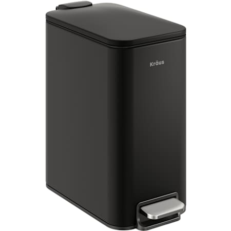 Kraus WasteGuard 1.3 Gallon / 5 Liter Stainless Steel Free Standing Trash Can Matte Black