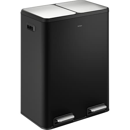 Kraus WasteGuard 15.8 Gallon / 60 Liter Stainless Steel Free Standing Trash Can Matte Black
