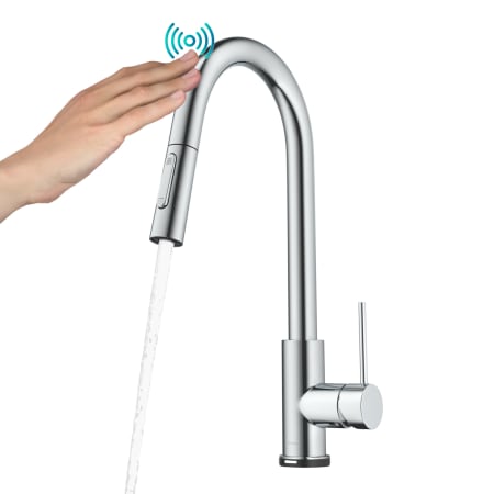 Kraus Oletto 1.8 GPM Single Hole Pull Down Kitchen Faucet with Touch Activation Chrome