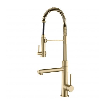 Kraus Artec Pro 2-Function Commercial Style Pre-Rinse Kitchen Faucet with Pull-Down Spring Spout and Pot Filler Brushed Gold