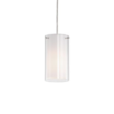 Kuzco Lighting Firenze 7" Tall Mini Pendant Brushed Nickel / White