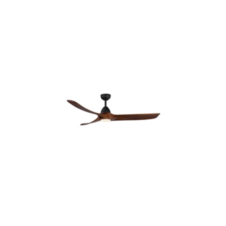 Kuzco Lighting Baylor 60" 3 Blade Indoor Smart Ceiling Fan Matte Black / Dark Walnut
