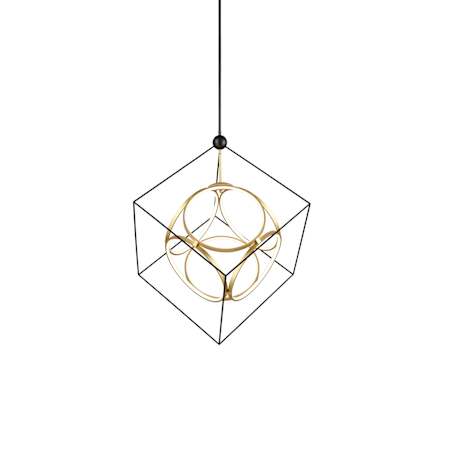 Kuzco Lighting Monza 39" Wide LED Abstract Pendant Black / Antique Brass