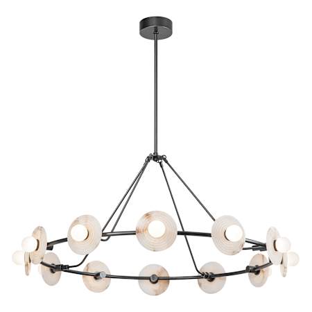 Kuzco Lighting Dahlia 47" Wide LED Ring Chandelier Urban Bronze / Alabaster
