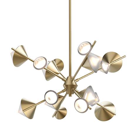 Kuzco Lighting Geode 25" Wide LED Abstract Sputnik Chandelier Brushed Gold