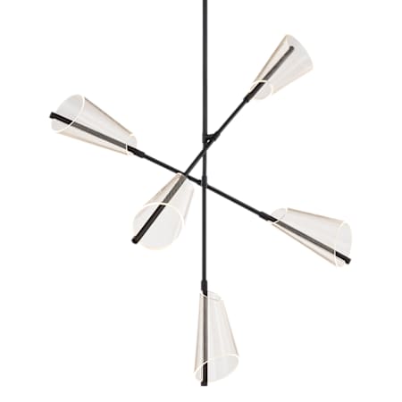 Kuzco Lighting Mulberry 37" Wide LED Abstract Sputnik Chandelier with Clear, Etched Acrylic Shades Black / Light Guide