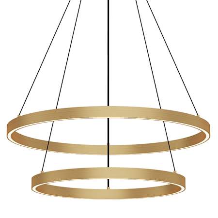 Kuzco Lighting Cerchio 24" Wide 87 Watt 2-Tier LED Ring Chandelier Brushed Gold